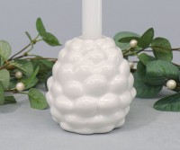 White Pine Cone Candle Holder