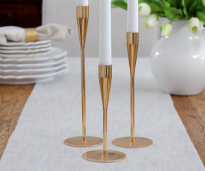 Short Belle Gold Candlestick 17cm