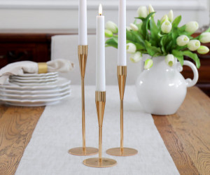 Tall Belle Gold Candlestick 27cm