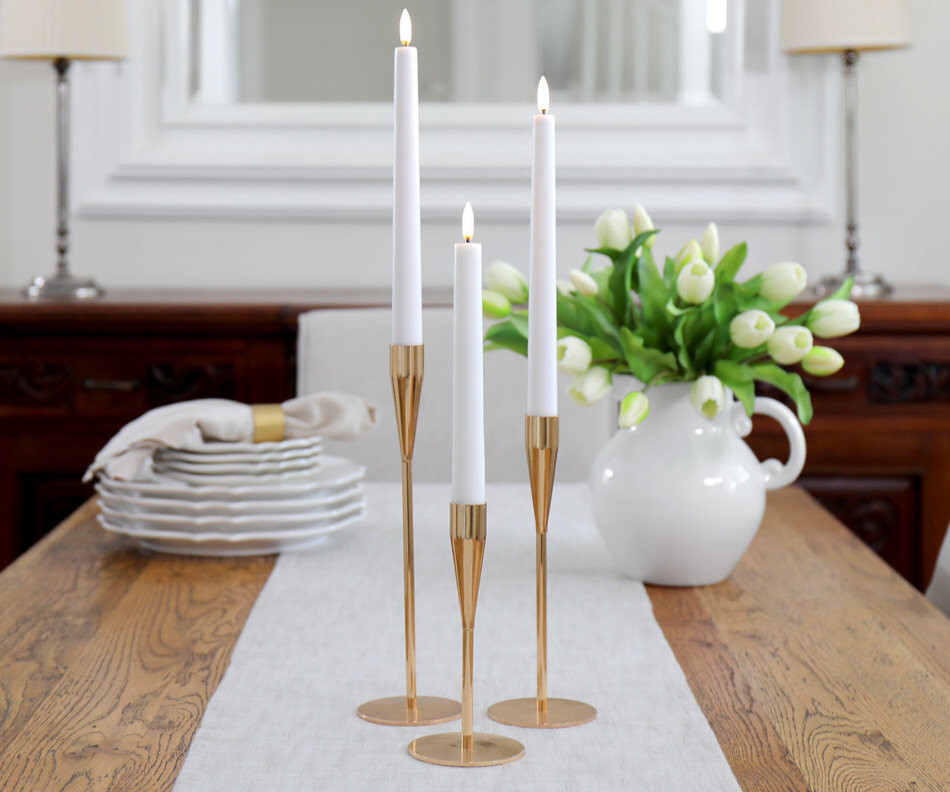 Short Belle Gold Candlestick 17cm