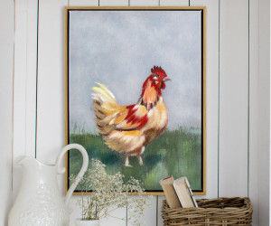 Hampshire Country Chicken Canvas Painting