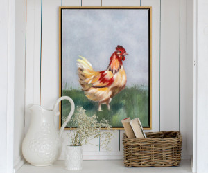 Hampshire Country Chicken Canvas Painting