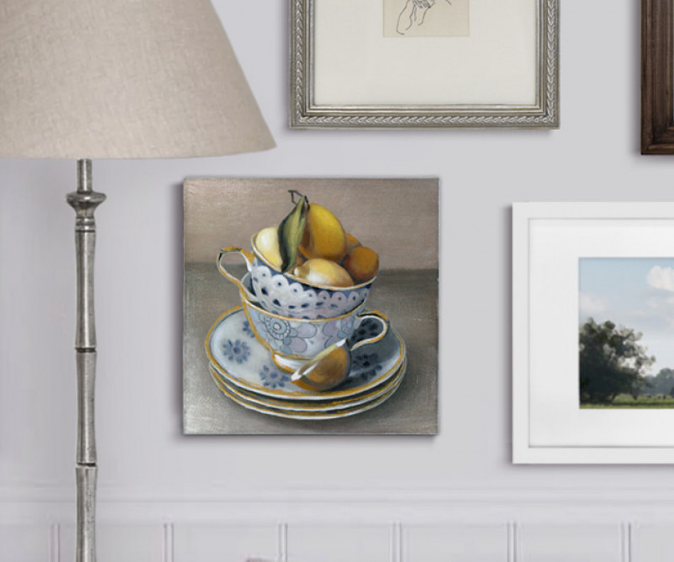 Molisana Lemons & Teacups Still Life Painting