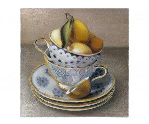 Molisana Lemons & Teacups Still Life Painting