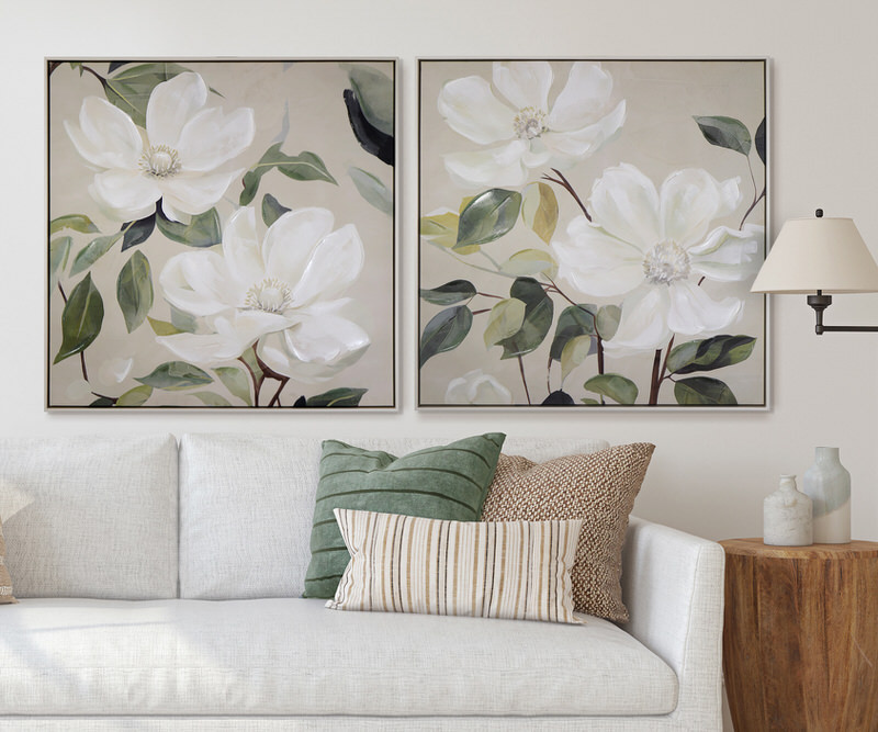 Calista White Magnolia I Canvas Painting