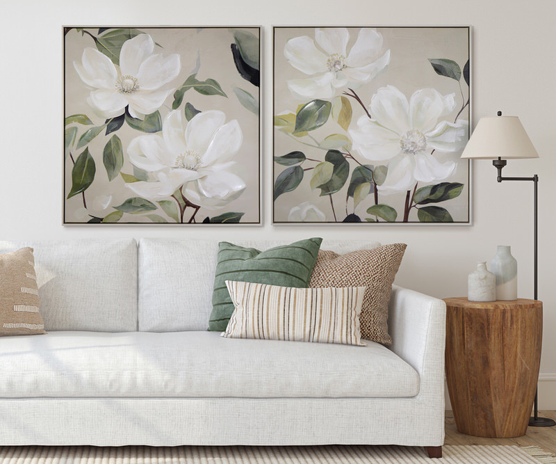 Calista White Magnolia II Canvas Painting