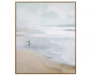 Shoreline Beach Canvas Painting Framed