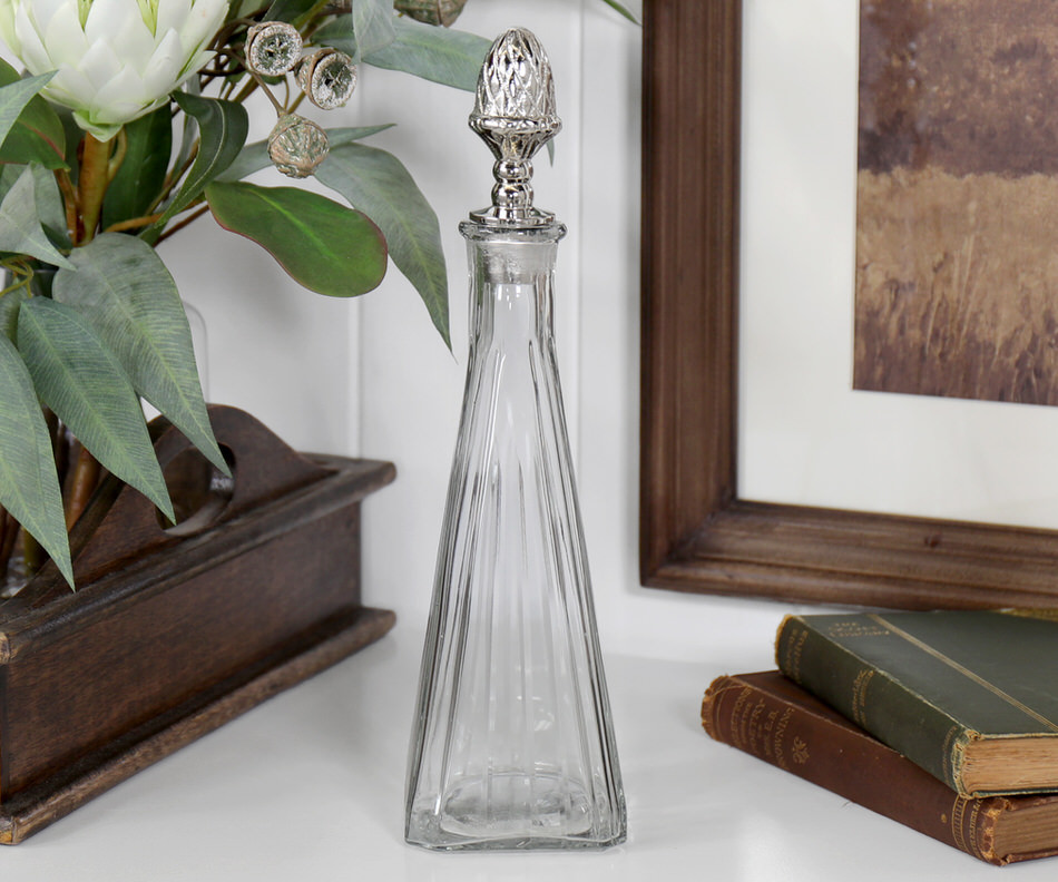 Stanway Silver Acorn Glass Decanter