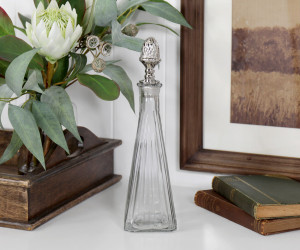 Stanway Silver Acorn Glass Decanter