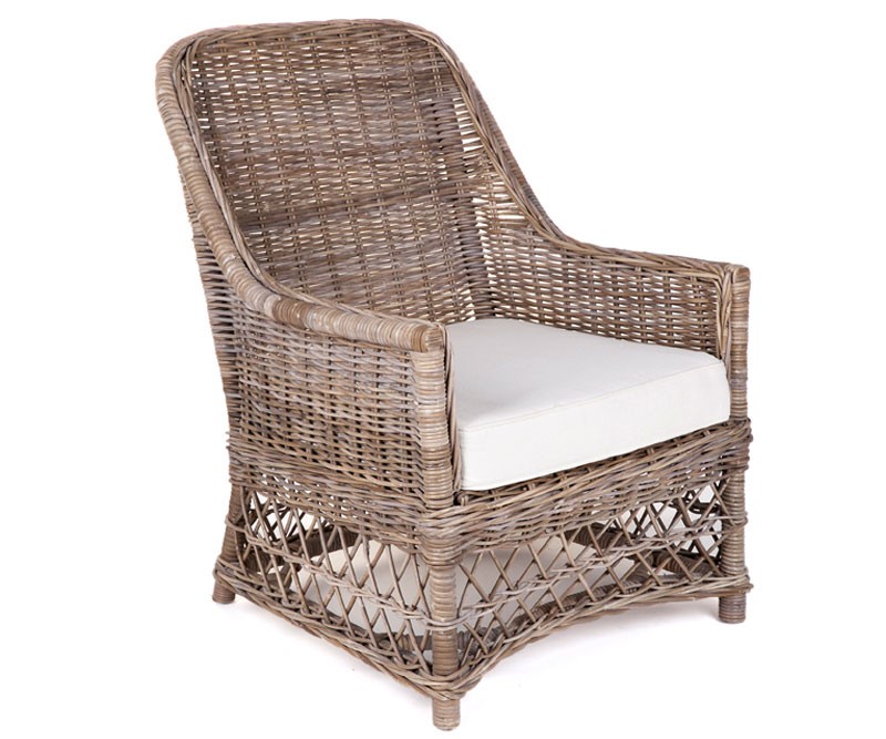 grey rattan arm chair