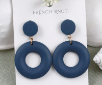 Blair Blue Wood Hoop Earrings