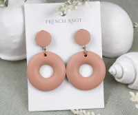 Blair Blush Pink Wood Hoop Earrings