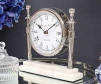 Montague Silver Column Clock - Large