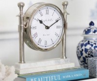 Montague Silver Column Clock - Large