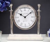 Montague Silver Column Clock - Large