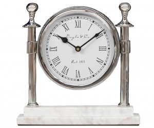 Montague Silver Column Mantel Clock