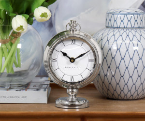 Perivale Silver Nickel Desk Clock