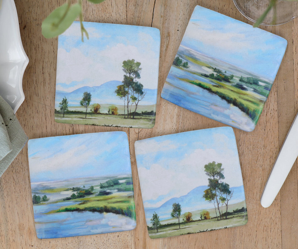 Set 4 Bowens Retreat Landscape Coasters