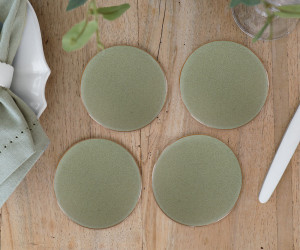 Set 4 Sage Green Ceramic Coasters