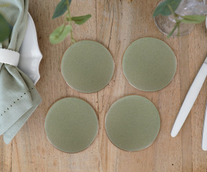 Set 4 Sage Green Ceramic Coasters