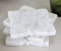 Set 4 Samsara Marble Flower Coasters