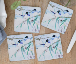 Set 4 Forest Fairywrens Coasters