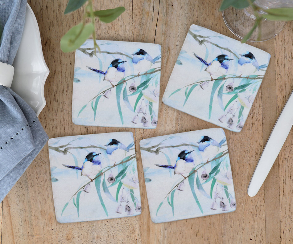 Set 4 Forest Fairywrens Coasters