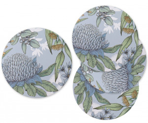 Set 4 Blue Mirella Waratahs Coasters