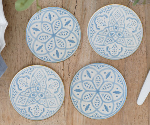 Set 4 Rosecroft Blue & White Coasters