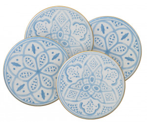 Set 4 Rosecroft Blue & White Coasters