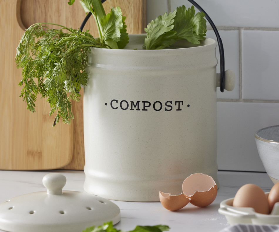 Darley Cream Ceramic Compost Bin