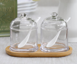 Set 2 Ashdown Condiment Jars + Spoons