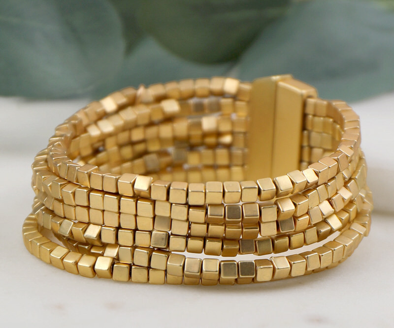 Sunkiss Gold Stack Cuff Bracelet