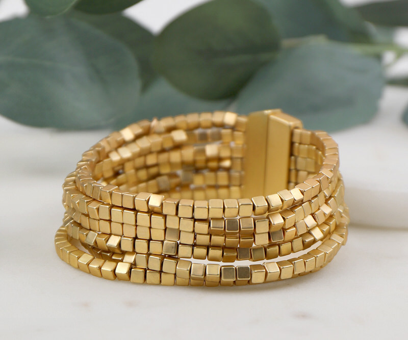 Sunkiss Gold Stack Cuff Bracelet
