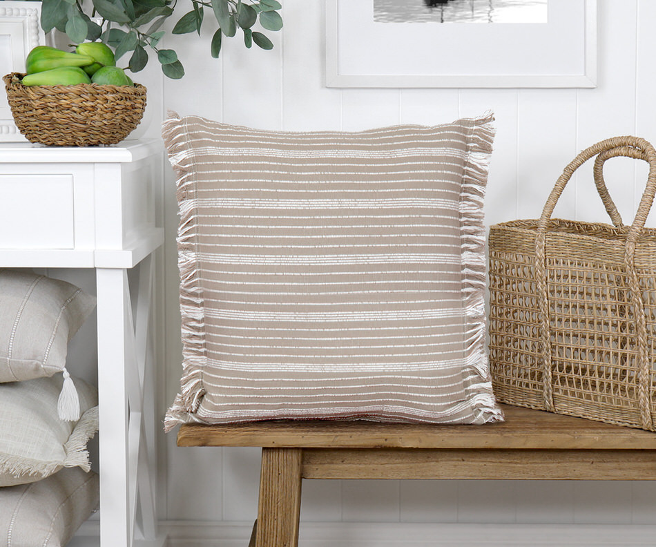 Dawson Oatmeal Stripe Cushion