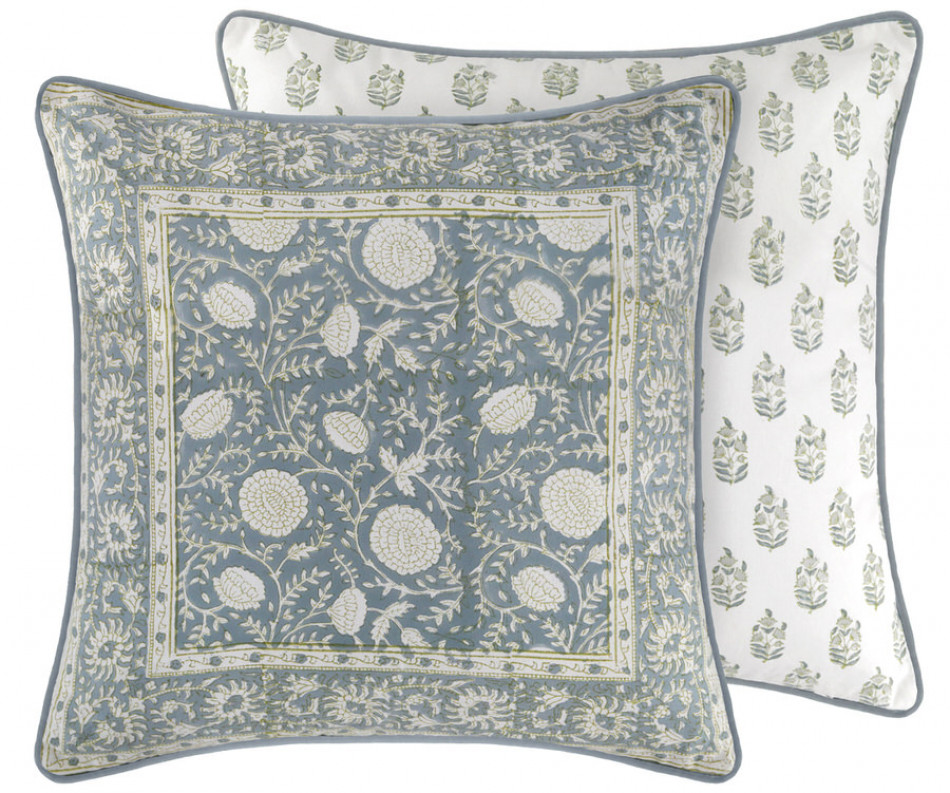 Samara Denim Blue Blockprint Cushion