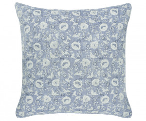 Blue Ophelia Floral Blockprint Cushion