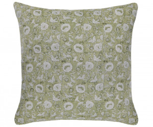 Green Ophelia Floral Blockprint Cushion