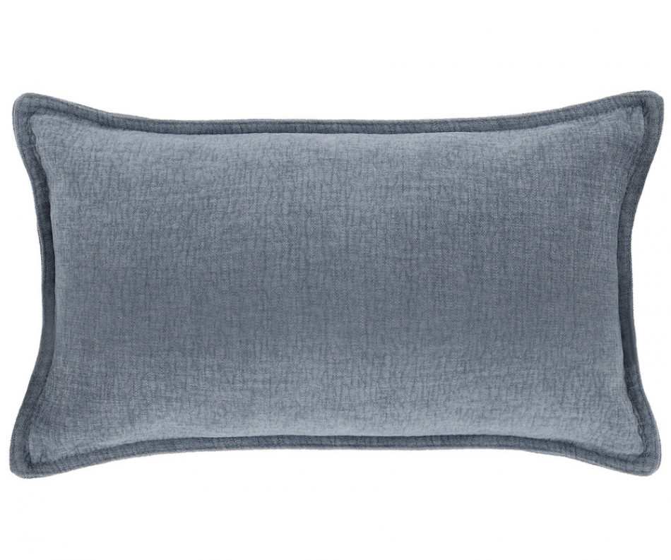 Hudson Chambray Lumbar Cushion - Denim Blue