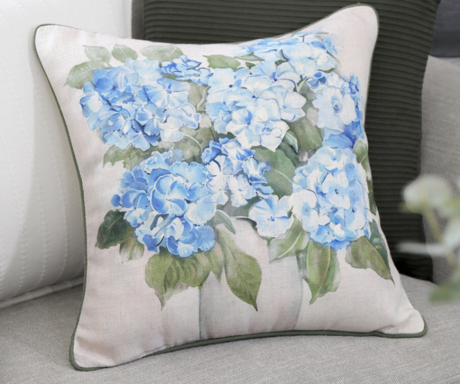 Audrey Blue Hydrangeas Cushion
