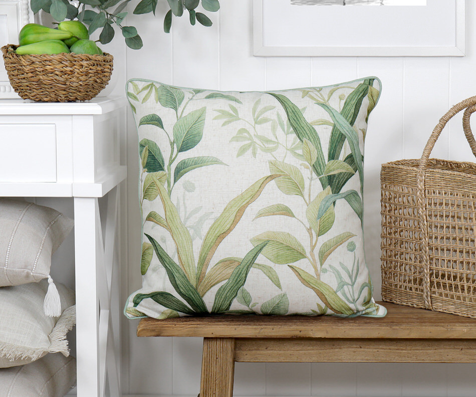 Crawford Green Leaf Cushion