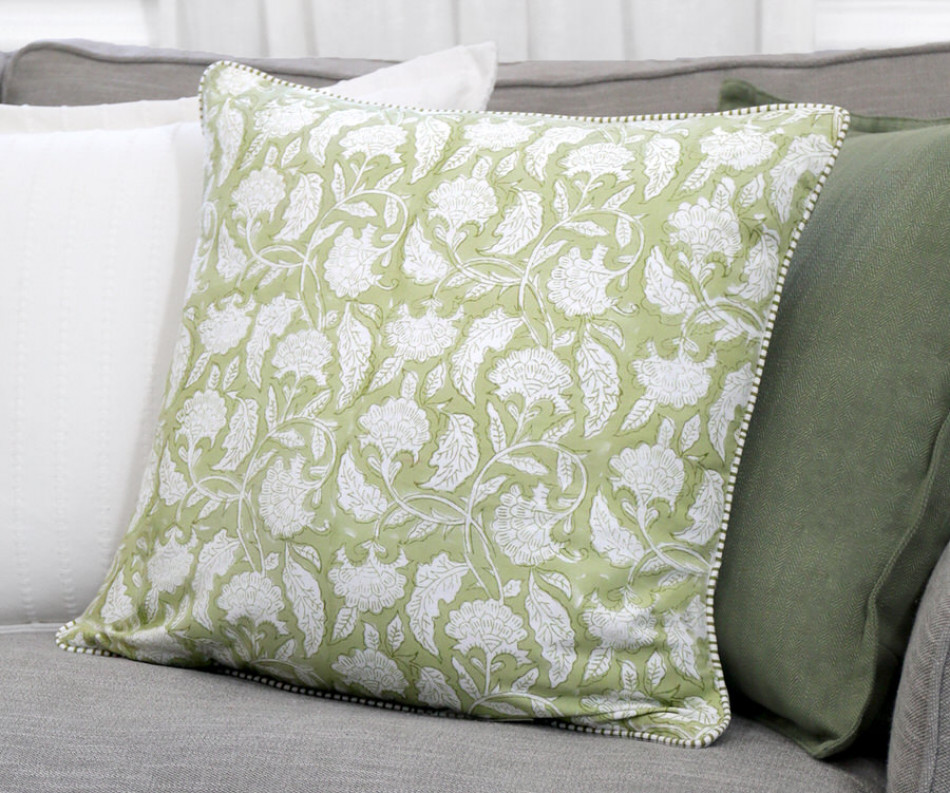 Sylvie Apple Green Reversible Cushion