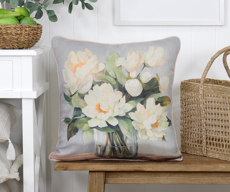 Annamaria Peach Magnolia Cushion