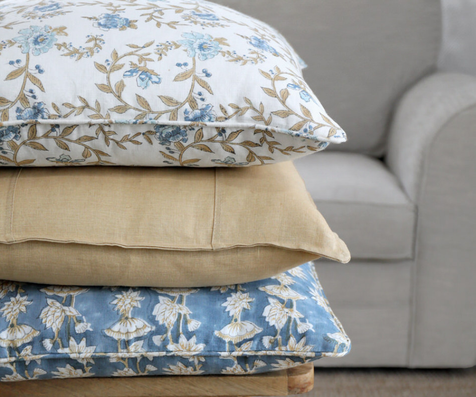 Tahlia Meadow Flower Linen Cushion