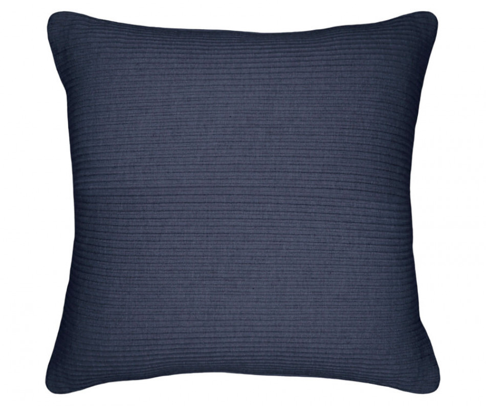 Navy Linden Ribbed Cushion 50cm