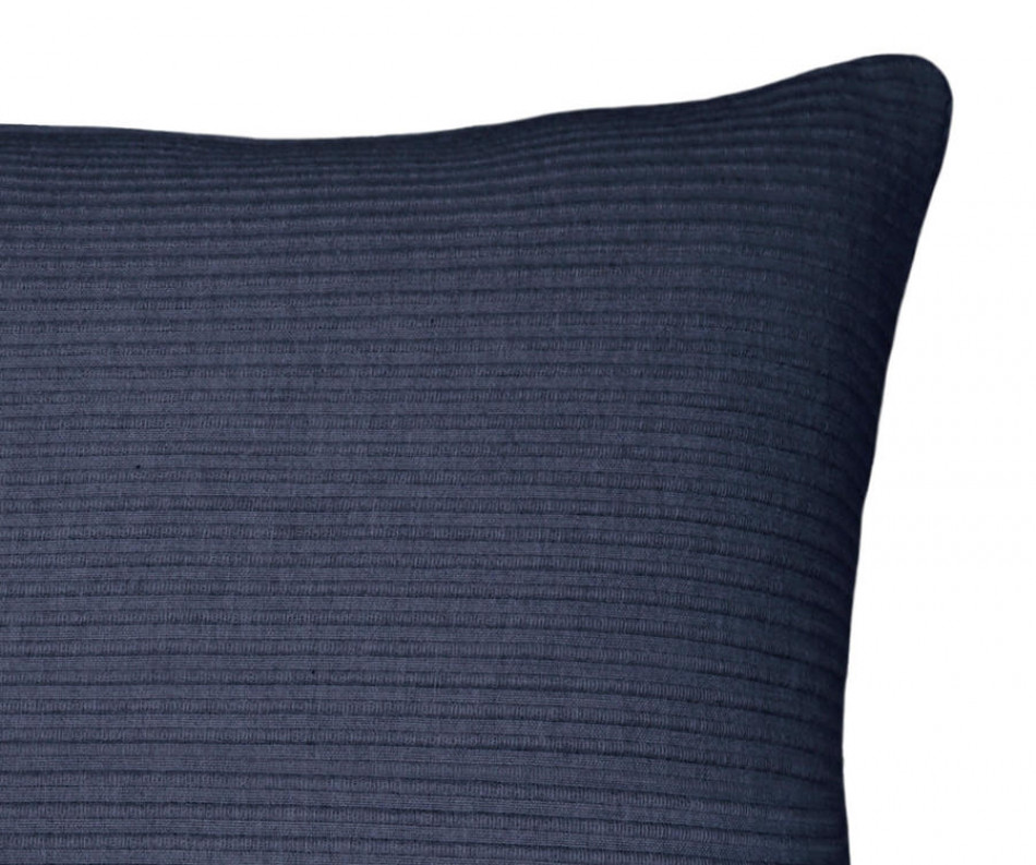 Navy Linden Ribbed Cushion 50cm