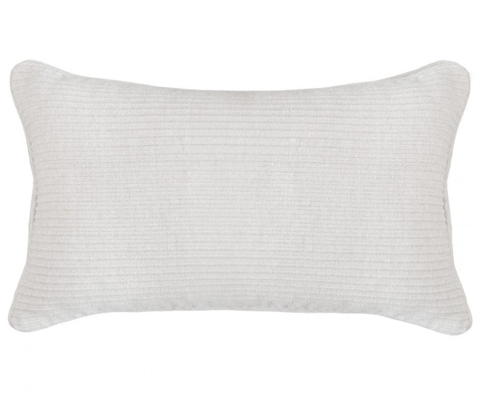 Lumbar White Linden Ribbed Cushion