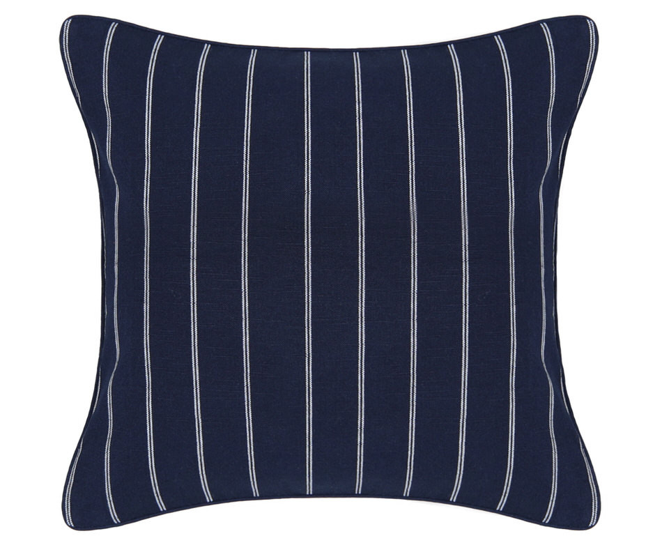 St Malo Navy Pinstripe Cushion 50cm