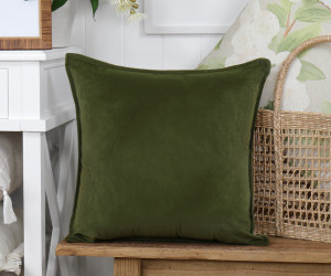 Osborne Forest Green Velvet Cushion - Square