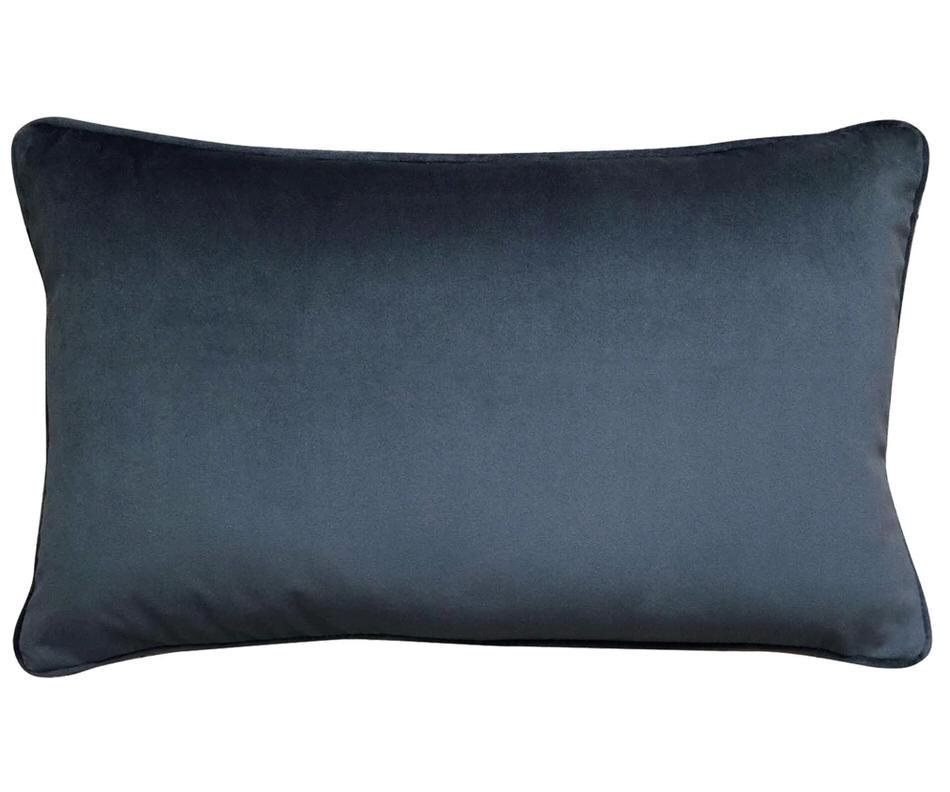 Petrol Blue Velvet Cushion - Lumbar